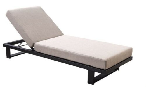 Kazoku lounger alu black/flax beige