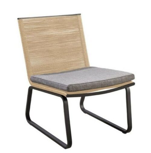 Kome lounge chair alu black/rope natural/soil