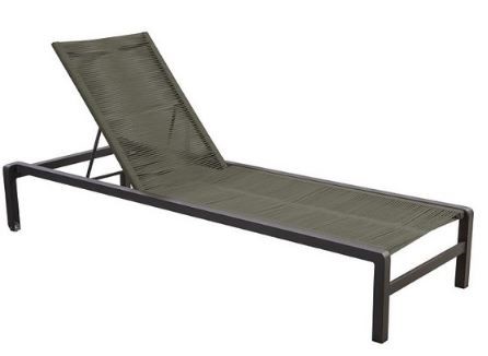 Ishi stackable lounger alu dark grey/rope green