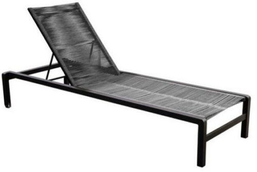Ishi stackable lounger alu black/rope dark grey