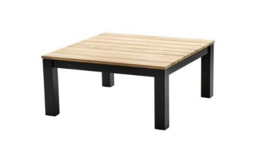 Midori coffee table 75x75cm. alu black/teak