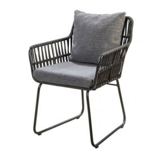 Mikado dining chair alu black/rope black/panther black