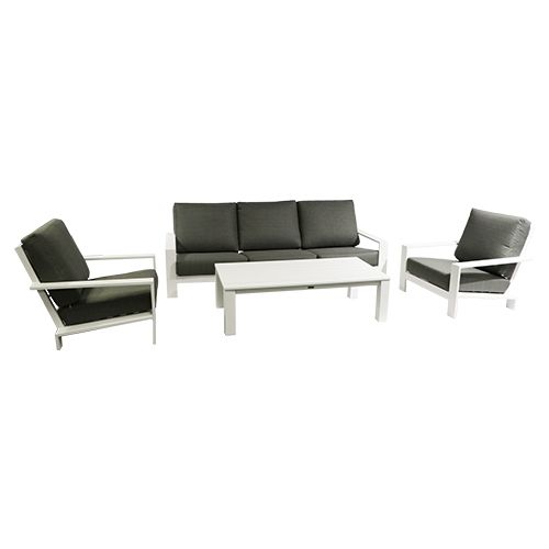 Lincoln Sofa Loungeset Wit/Mosgroen