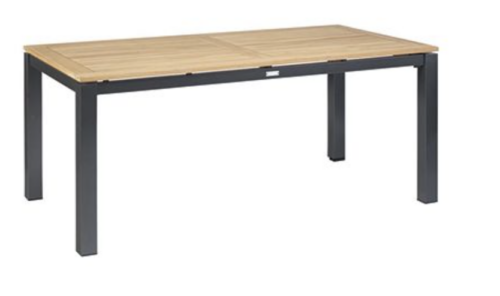 Memphis Tuintafel Teak Antraciet 170x100 cm