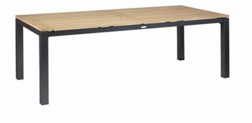 Memphis Tuintafel Teak Antraciet 220x100 cm