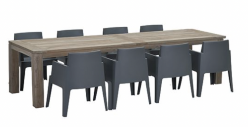 Mexico Box Diningset Antraciet 300x100 cm