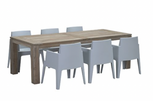 Mexico Box Diningset Grijs 240x100 cm