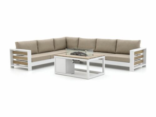 Bellagio Avolo/Cosiraw 120cm hoek loungeset met vuurtafel 3-delig links - Laagste prijsgarantie!