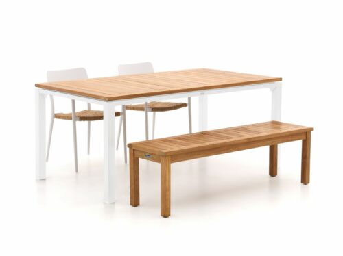 Bellagio Cino/Linosa 180cm dining tuinset met bank 4-delig stapelbaar - Laagste prijsgarantie!