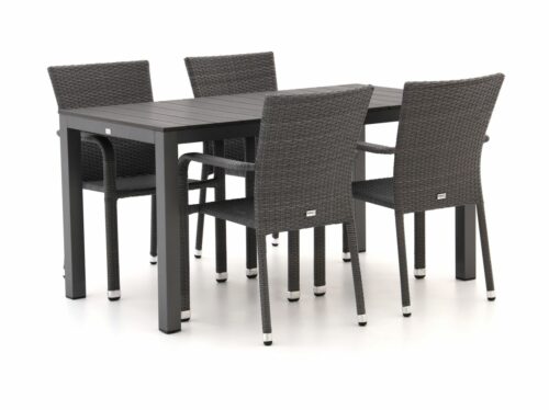 Forza Fossano/Fidenza 150cm dining tuinset 5-delig  stapelbaar - Laagste prijsgarantie!