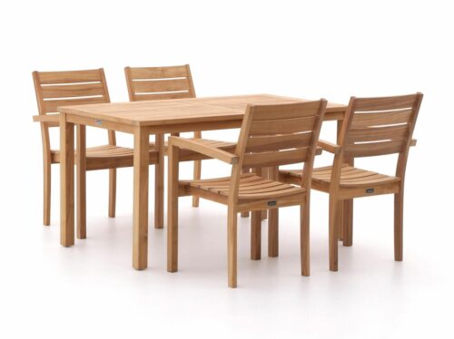 Sunyard Liverpool 145cm dining tuinset 5-delig stapelbaar - Laagste prijsgarantie!
