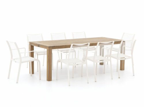 Apple Bee Hawaii/ROUGH-S 220cm dining tuinset 9-delig stapelbaar - Laagste prijsgarantie!