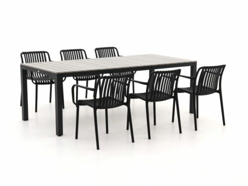 Forza Cali/Fidenza 220cm dining tuinset 7-delig stapelbaar - Laagste prijsgarantie!
