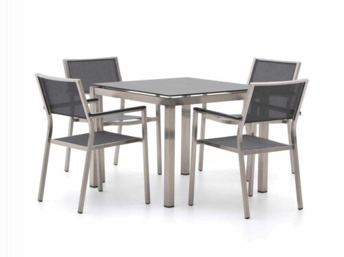 Bernstein Freiburg 90cm dining tuinset 5-delig stapelbaar - Laagste prijsgarantie!