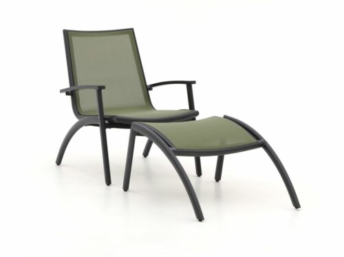 Forza Cortona lounge tuinstoel met voetenbank - Laagste prijsgarantie!