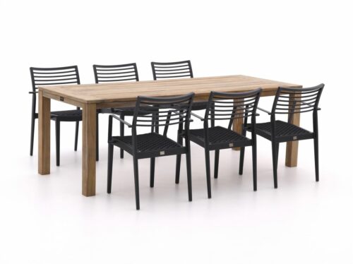Apple Bee Fiji/ROUGH-S 220cm dining tuinset 7-delig stapelbaar - Laagste prijsgarantie!