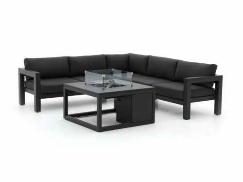 Bellagio Campazzo/Cosi 100cm hoek loungeset met vuurtafel 4-delig - Laagste prijsgarantie!