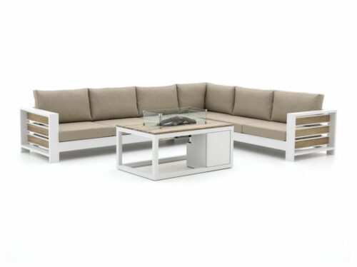 Bellagio Avolo/Cosiraw 120cm hoek loungeset met vuurtafel 3-delig rechts - Laagste prijsgarantie!