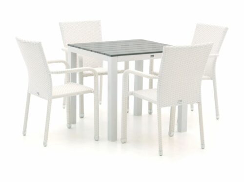 Forza Fossano/Fidenza 78cm dining tuinset 5-delig stapelbaar - Laagste prijsgarantie!