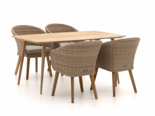Intenso Tropea/ROUGH-K 160cm dining tuinset 5-delig - Laagste prijsgarantie!