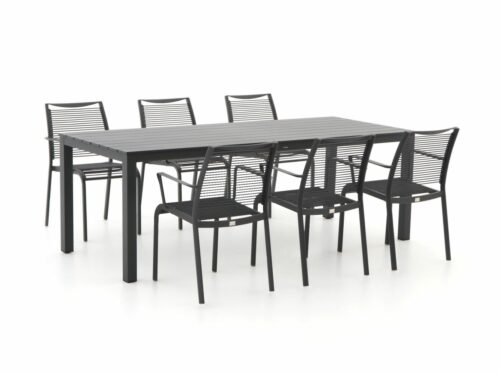 Apple Bee Hawaii/Menzano 220cm dining tuinset 7-delig stapelbaar - Laagste prijsgarantie!