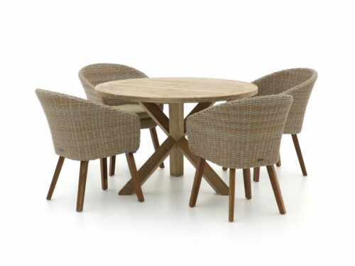 Intenso Tropea/ROUGH-Y Ø 120cm dining tuinset 5-delig - Laagste prijsgarantie!