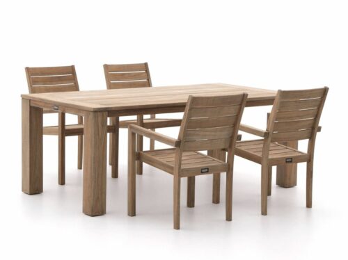 ROUGH-S/ROUGH-X 200cm dining tuinset 5-delig stapelbaar - Laagste prijsgarantie!