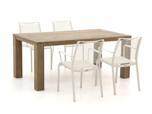 Apple Bee Hawaii/ROUGH-X 180cm dining tuinset 5-delig stapelbaar - Laagste prijsgarantie!
