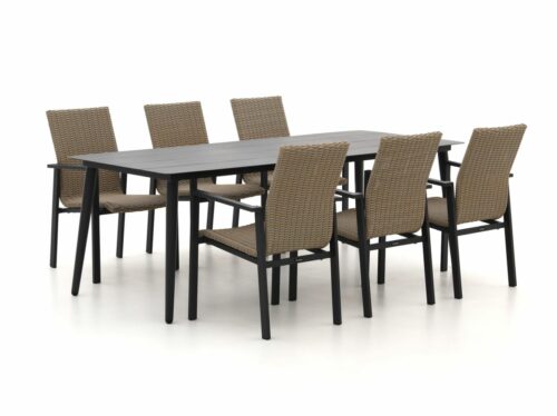 Manifesto Villongo/Sora 220cm dining tuinset 7-delig stapelbaar - Laagste prijsgarantie!