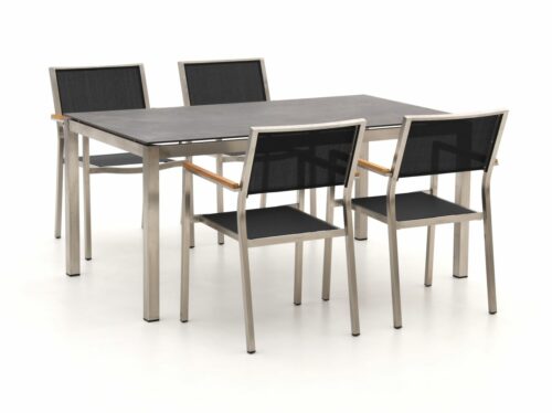 Bernstein Freiburg 160cm dining tuinset 5-delige stapelbaar - Laagste prijsgarantie!