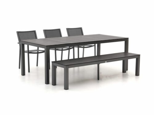 Bellagio Roma/Fidenza 220cm dining tuinset met bank 5-delig stapelbaar - Laagste prijsgarantie!