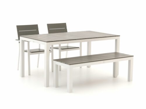 Bellagio Bravo/Fidenza 160cm dining tuinset met bank 4-delig stapelbaar - Laagste prijsgarantie!