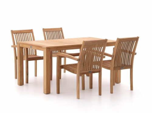 Sunyard Jakarta/Oxford 160cm dining tuinset 5-delig stapelbaar - Laagste prijsgarantie!