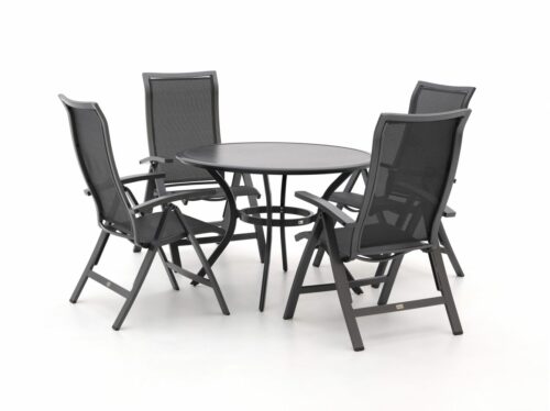 Bellagio Lugo/Follo ø 110 cm dining tuinset 5-delig verstelbaar - Laagste prijsgarantie!