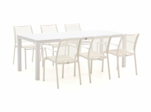 Apple Bee Hawaii/Menzano 220cm dining tuinset 7-delig stapelbaar - Laagste prijsgarantie!
