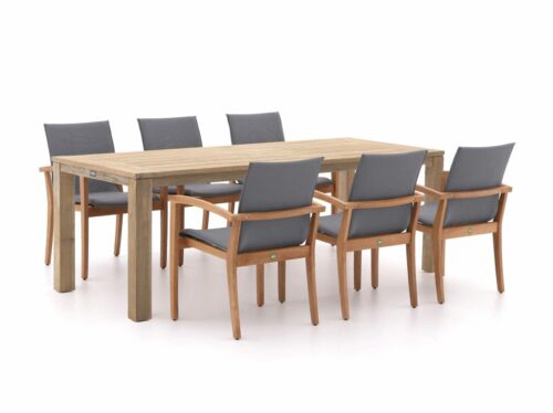 SUNS Verona/ROUGH-S 220cm dining tuinset 7-delig stapelbaar - Laagste prijsgarantie!