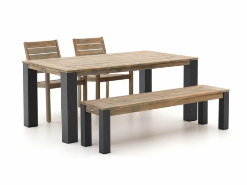 ROUGH-S/ROUGH-X 180cm dining tuinset met bank 4-delig stapelbaar - Laagste prijsgarantie!