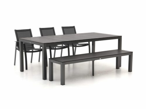 R&S Design Altea/Fidenza 220cm dining tuinset met bank 5-delig stapelbaar - Laagste prijsgarantie!