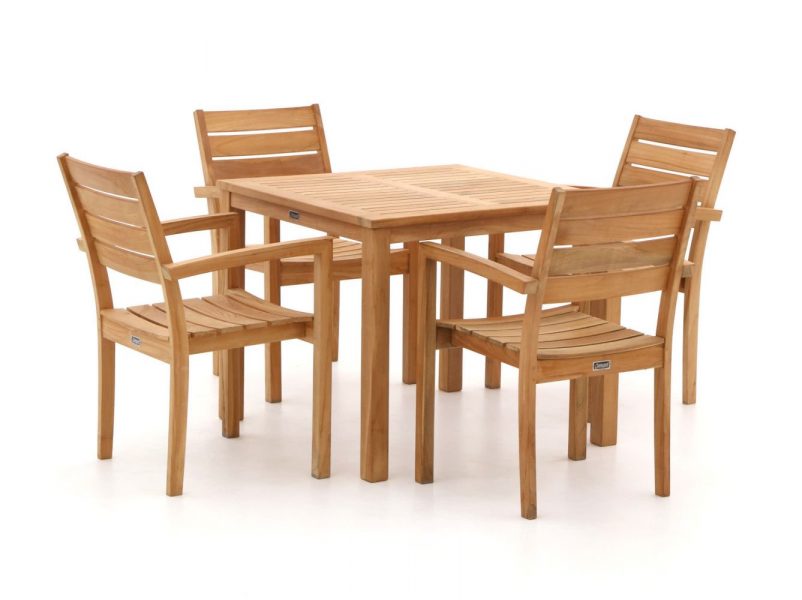 Sunyard Liverpool 90cm dining tuinset 5-delig stapelbaar - Laagste prijsgarantie!