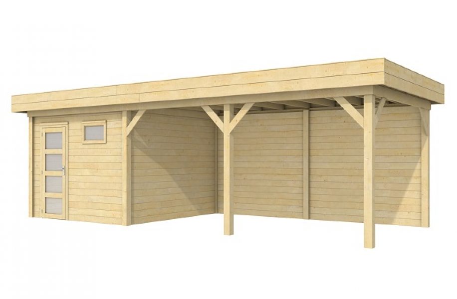 Blokhut Tapuit 300x300 cm + luifel 500 cm