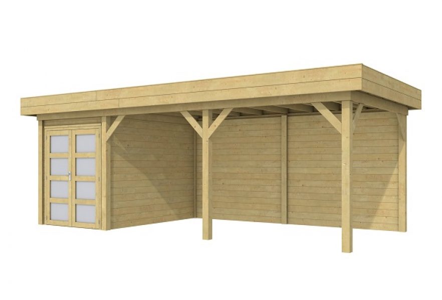 Blokhut Zwaluw 200x300 cm + luifel 500 cm - Geïmpregneerd