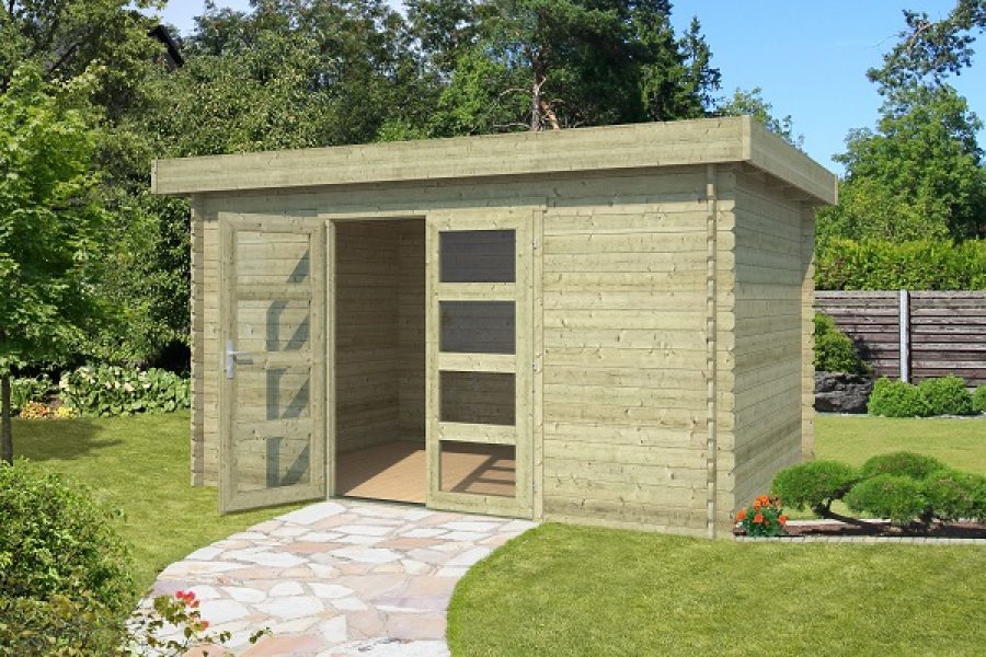 Blokhut Mikkel 380x275 cm Groen geïmpregneerd