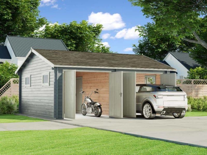 Houten dubbele garage varberg-70 iso