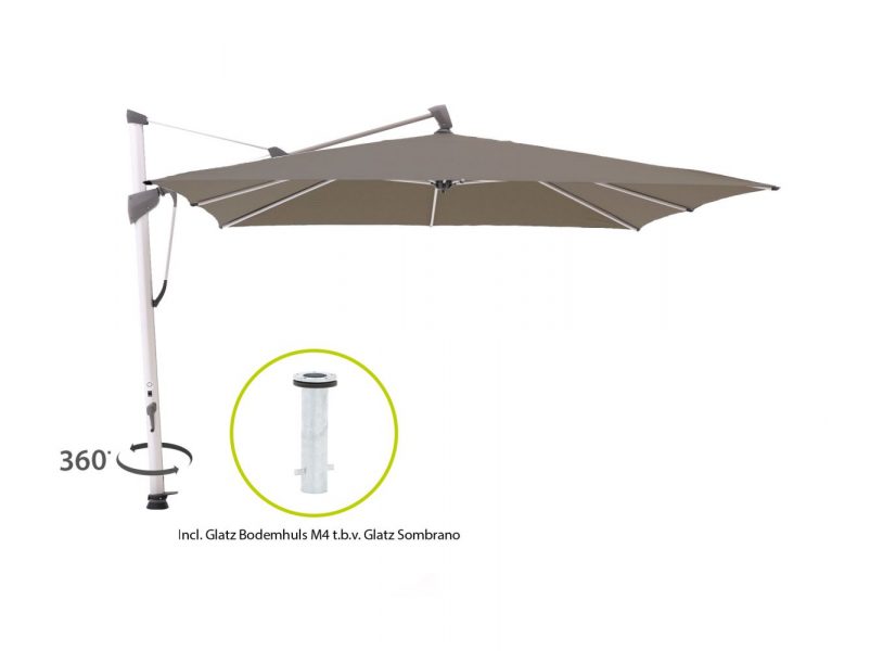 Glatz Sombrano S+ zweefparasol 300x300cm - Laagste prijsgarantie!