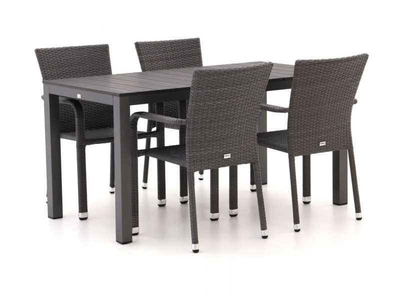 Forza Fossano/Fidenza 150cm dining tuinset 5-delig  stapelbaar - Laagste prijsgarantie!