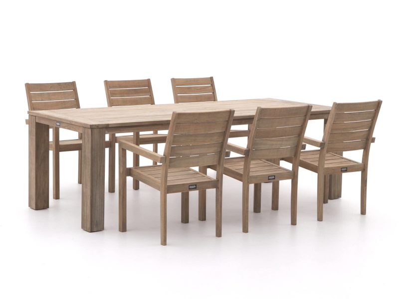 ROUGH-S/ROUGH-X 240cm dining tuinset 7-delig stapelbaar - Laagste prijsgarantie!