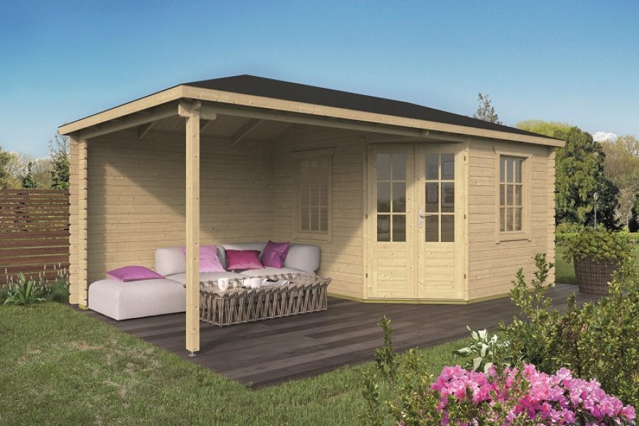 Blokhut Markku 300x300 cm + zijluifel 275 cm