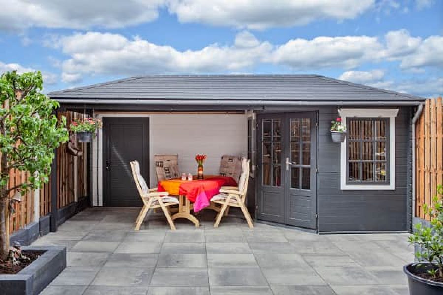 Blokhut Niklas 250x250 cm + zijluifel 325 cm - geïmpregneerd