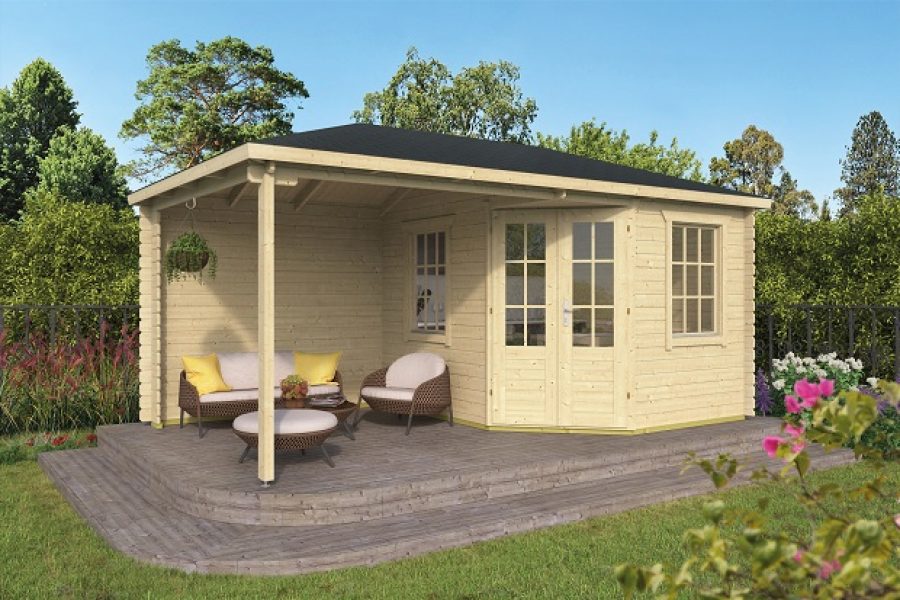 Blokhut Kennet 250x300 cm + zijluifel 250 cm