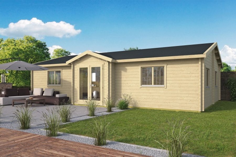 Blokhut Skerries 1050x650 cm + luifel 50cm - geïmpregneerd